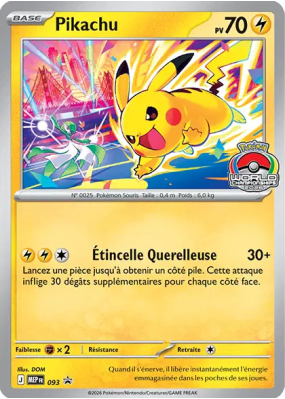 Carte Pokémon Pikachu 93 Promo ME