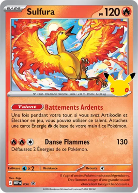 Carte Pokémon Sulfura 96 Promo ME