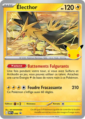 Carte Pokémon Électhor 98 Promo ME
