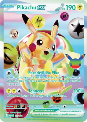 Carte Pokémon Pikachu ex 107 Promo ME