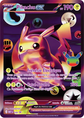 Carte Pokémon Pikachu ex 109 Promo ME