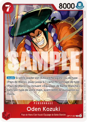 Carte One Piece Oden Kozuki OP17-007 R