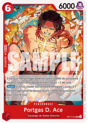 Carte One Piece Portgas D. Ace OP17-013 UC