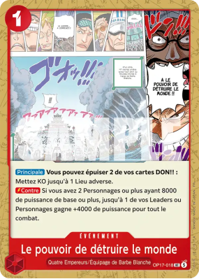 Carte One Piece Le pouvoir de détruire le monde OP17-018 UC