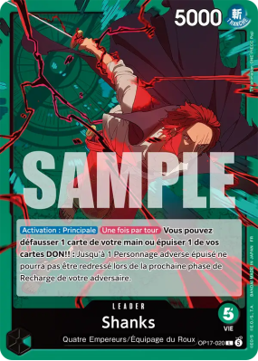 Carte One Piece Shanks OP17-020 L