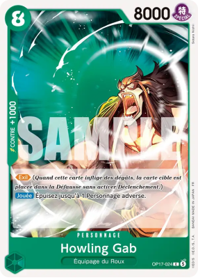 Carte One Piece Howling Gab OP17-024 C