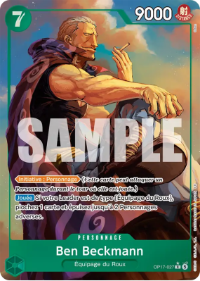 Carte One Piece Ben Beckmann OP17-027 R ALT ART