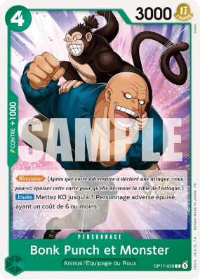 Carte One Piece Bonk Punch et Monster OP17-028 C