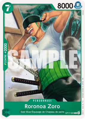Carte One Piece Roronoa Zoro OP17-035 C