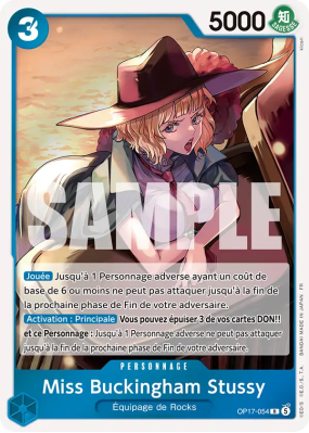 Carte One Piece Miss Buckingham Stussy OP17-054 R
