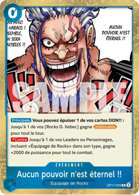 Carte One Piece Aucun pouvoir n'est éternel !! OP17-055 R