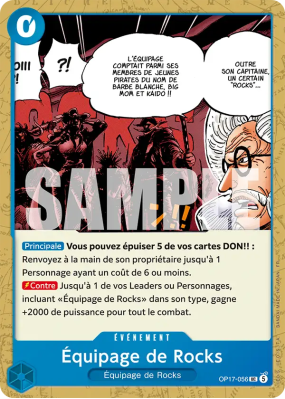 Carte One Piece Équipage de Rocks OP17-056 UC