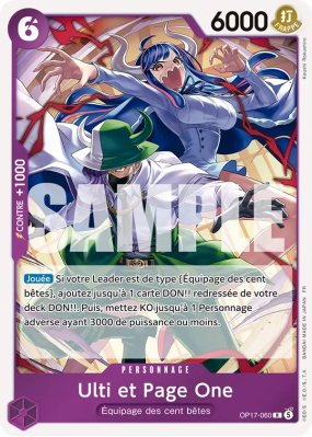 Carte One Piece Ulti et Page One OP17-060 R
