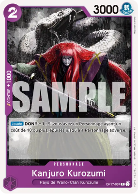 Carte One Piece Kanjuro Kurozumi OP17-067 C