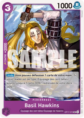 Carte One Piece Basil Hawkins OP17-073 UC