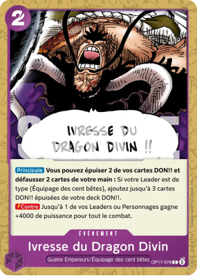 Carte One Piece Ivresse du Dragon Divin OP17-078 C
