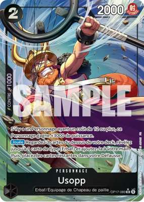 Carte One Piece Usopp OP17-080 SR ALT ART