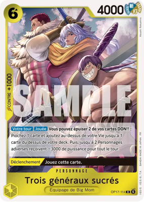 Carte One Piece Trois généraux sucrés OP17-114 R