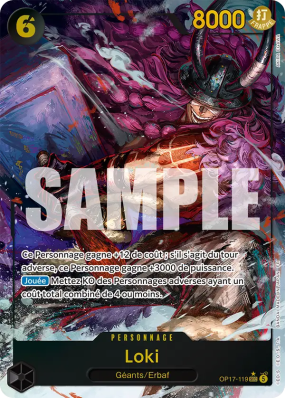 Carte One Piece Loki OP17-119 SEC ALT ART
