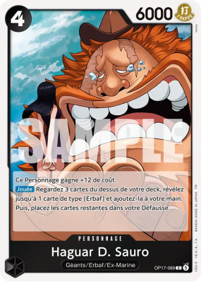 Carte One Piece Haguar D. Sauro OP17-089 R