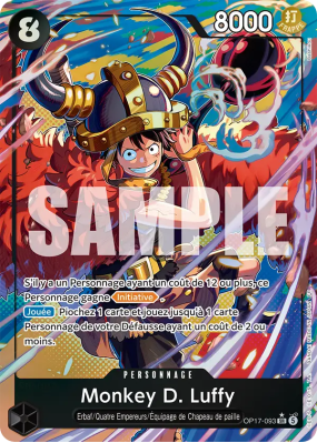 Carte One Piece Monkey D. Luffy OP17-093 SR ALT ART