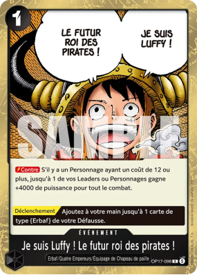Carte One Piece Je suis Luffy ! Le futur roi des pirates ! OP17-096 R