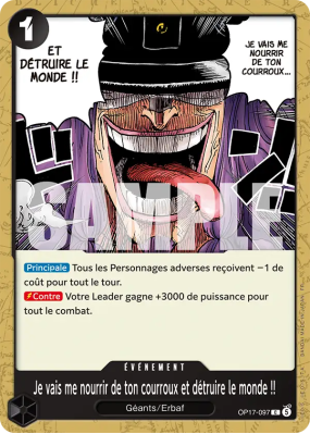 Carte One Piece Je vais me nourrir de ton courroux et détruire le monde !! OP17-097 C