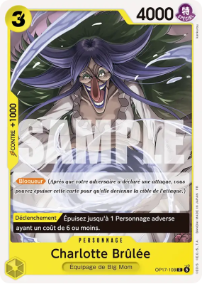 Carte One Piece Charlotte Brûlée OP17-108 C