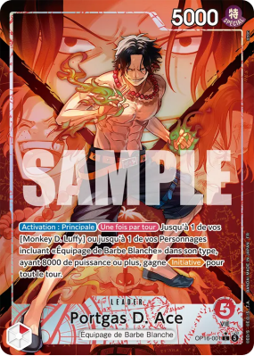 Carte One Piece Portgas D. Ace OP16-001 L ALT ART