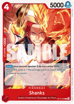Carte One Piece Shanks OP16-006 C