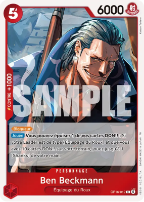 Carte One Piece Ben Beckmann OP16-012 R