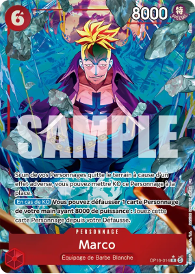 Carte One Piece Marco OP16-014 R ALT ART