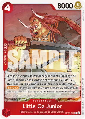 Carte One Piece Little Oz Junior OP16-017 R