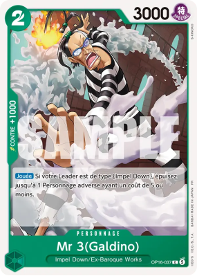 Carte One Piece Mr 3(Galdino) OP16-037 C