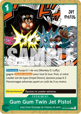Carte One Piece Gum Gum Twin Jet Pistol OP16-039 C
