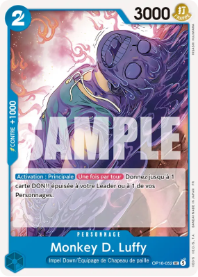 Carte One Piece Monkey D. Luffy OP16-052 UC