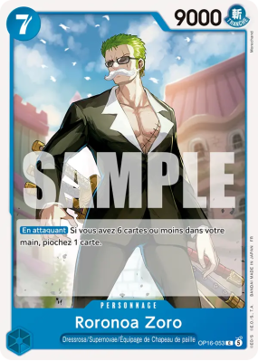 Carte One Piece Roronoa Zoro OP16-053 C