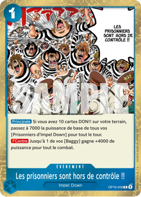 Carte One Piece Les prisonniers sont hors de contrôle !! OP16-058 R