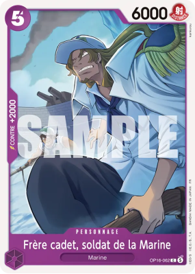 Carte One Piece Frère cadet, soldat de la Marine OP16-062 C