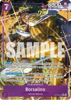 Carte One Piece Borsalino OP16-073 R ALT ART