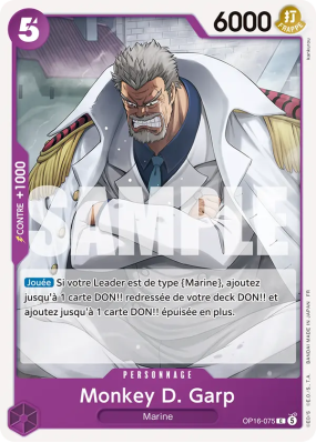 Carte One Piece Monkey D. Garp OP16-075 C
