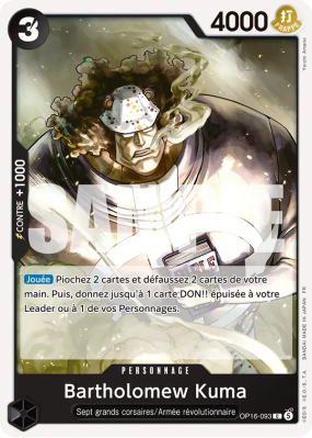 Carte One Piece Bartholomew Kuma OP16-093 C