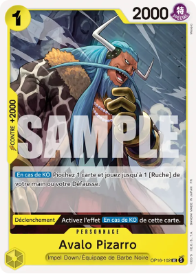 Carte One Piece Avalo Pizarro OP16-102 UC