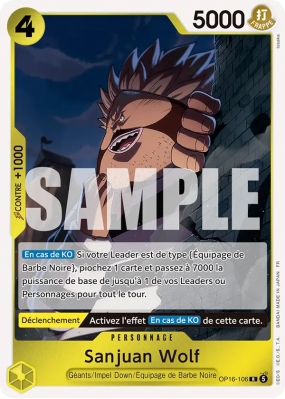Carte One Piece Sanjuan Wolf OP16-106 R