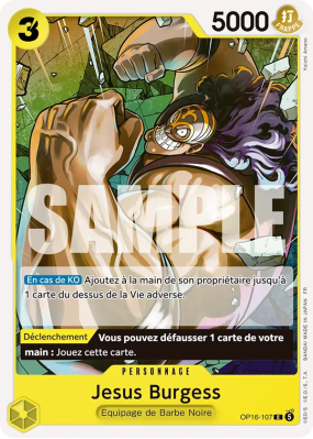 Carte One Piece Jesus Burgess OP16-107 C