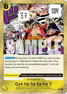 Carte One Piece Gyé ha ha ha ha !! OP16-116 R