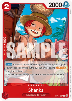 Carte One Piece Shanks OP12-007 C