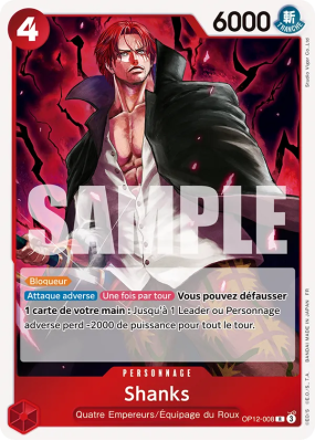 Carte One Piece Shanks OP12-008 R