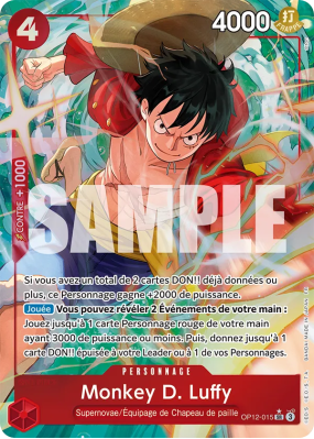 Carte One Piece Monkey D. Luffy OP12-015 SR ALT ART