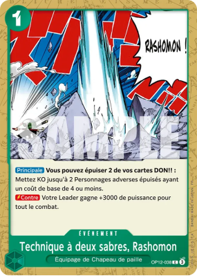 Carte One Piece Technique à deux sabres, Rashomon OP12-038 C